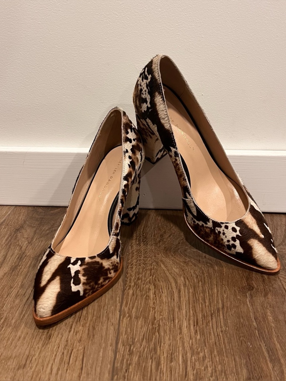 Loeffler Randall Remy Calf Hair Block Heel Pumps Size 9